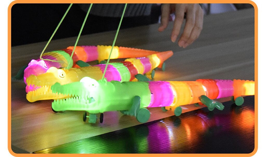 LED Light Music Cute Toy Boy Child Belt C-rocodile Light Toy Baby Toy Plastic ABS Early childhood t-oy