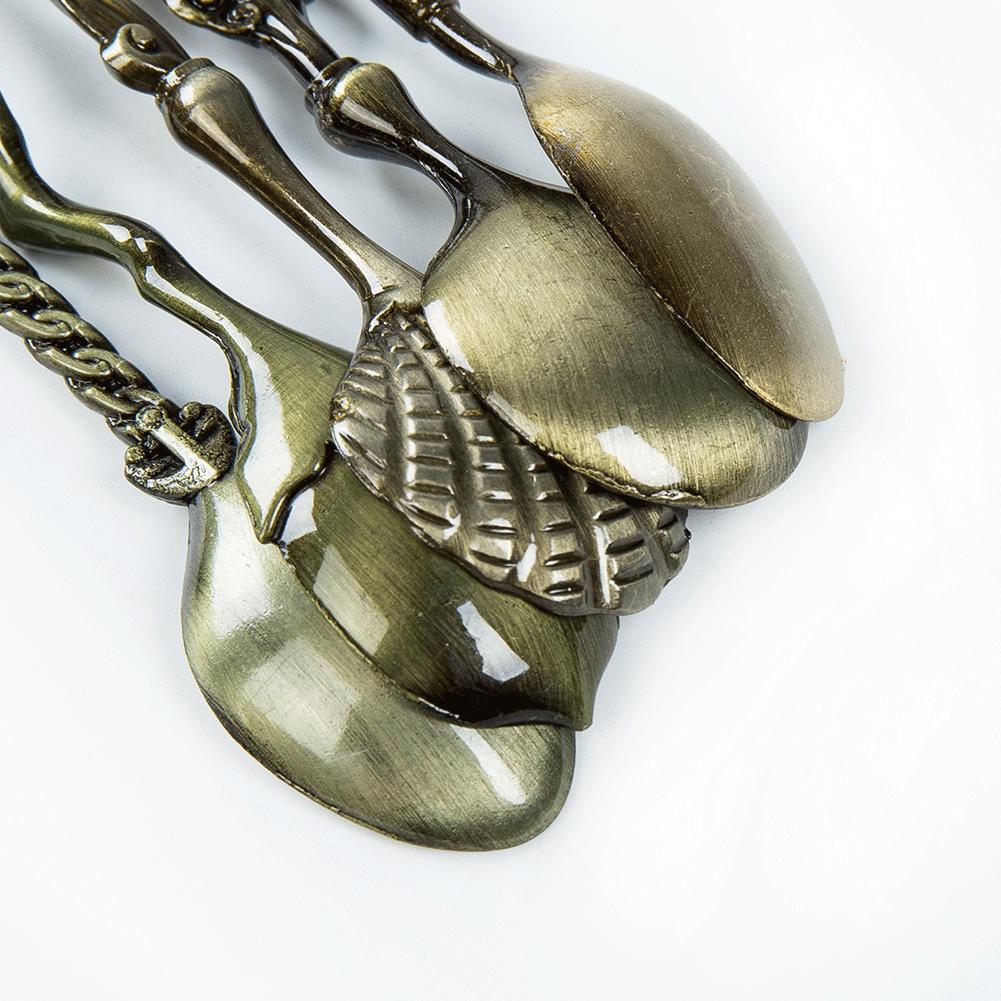 5Pcs Shaped Stainless Steel Coffee Spoon Spoons Ice Cream Spoon Set