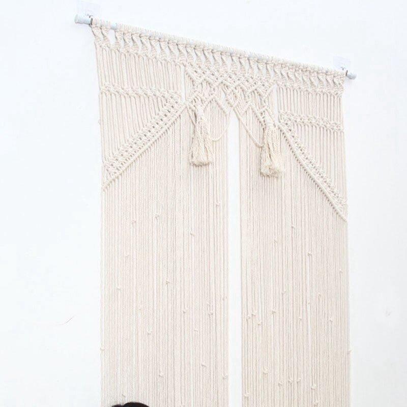 Vägghängande macrame gardin bohemiska handvävda gobelänger perfekt dörr gardin macrame för sovrum bröllop dekoration