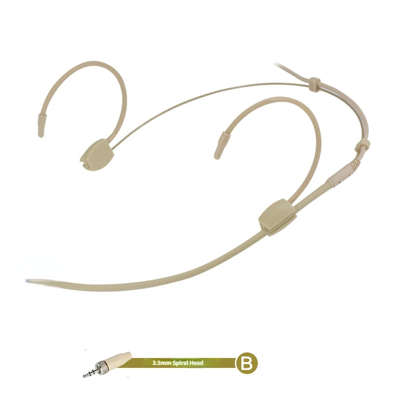 Opaska na głowę z mikrofonem do zestawu słuchawkowego Sennheiser Shure AKG MiPro Audio Technica 4Pin 3Pin TA4F 3.5mm Lock: FIOLETOWY