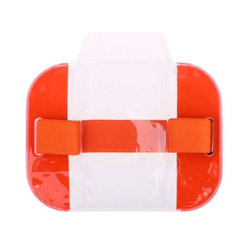 1pc elastyczne ramię zespół uchwyt na identyfikator zdjęcie opaska etui na karty kredytowe przenośna przezroczysta karta pcv organizator wysokiej jakości: Pomarańczowy