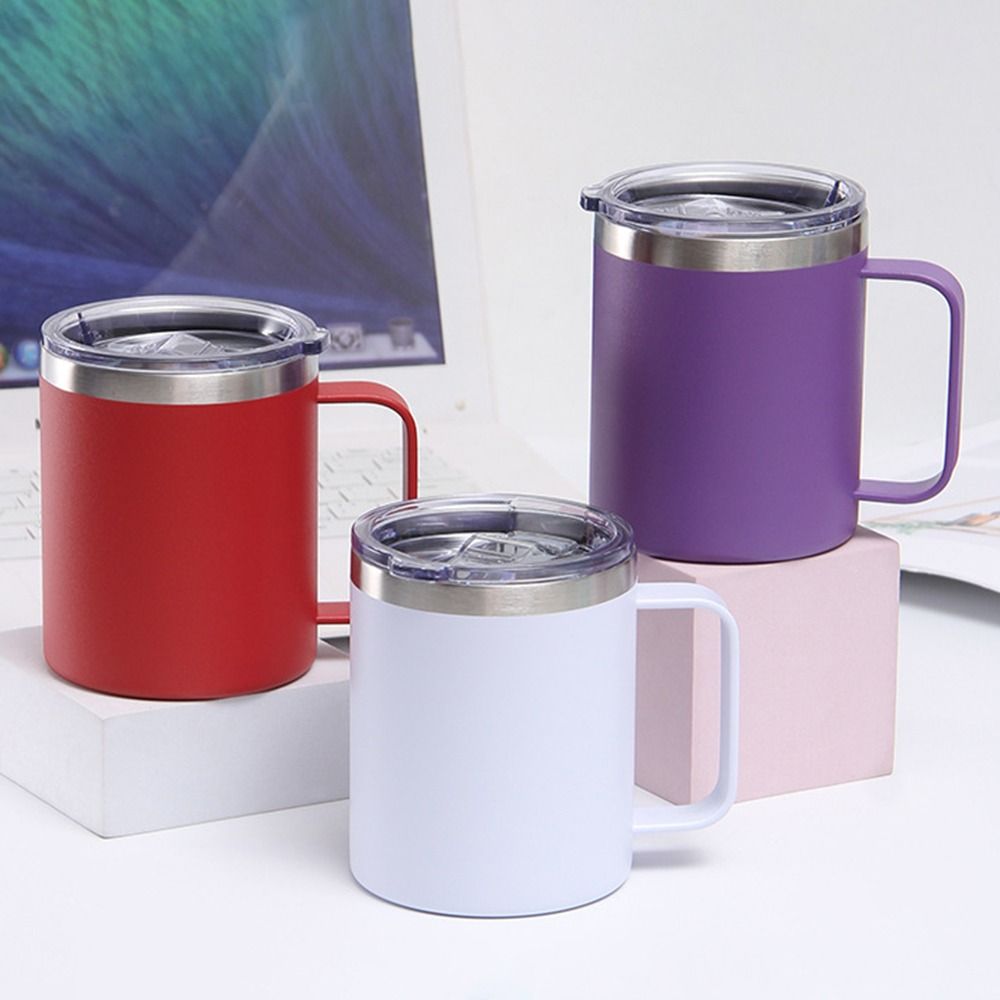 Bouteille d'eau isolée en acier inoxydable, Double couche, Mini tasse sous vide 12oz/14oz, tasse à café antidérapante et anti-fuite, pour le bureau et l'école