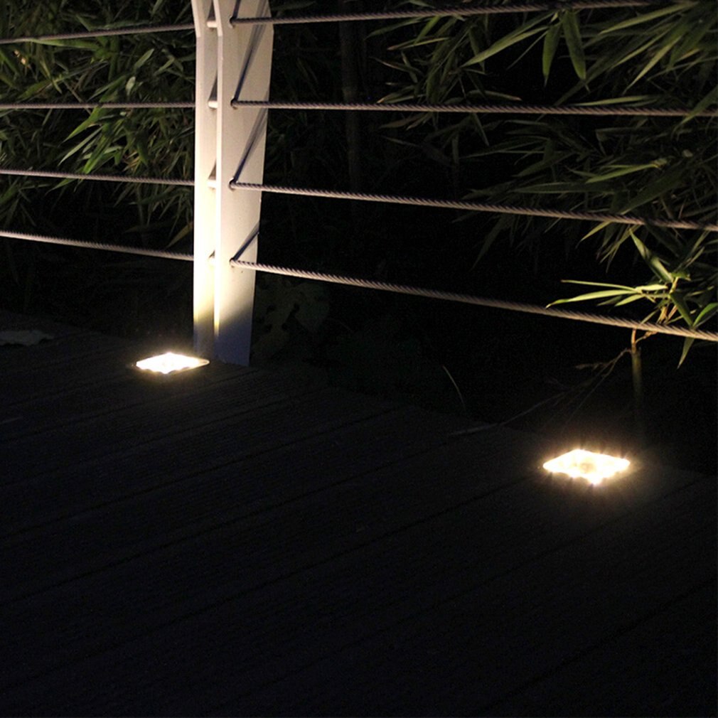 LED Square Solar Ground Light Outdoor Garden Path Floor Buried Lighting Lamp Garden Decking Yard Lawn Lamps