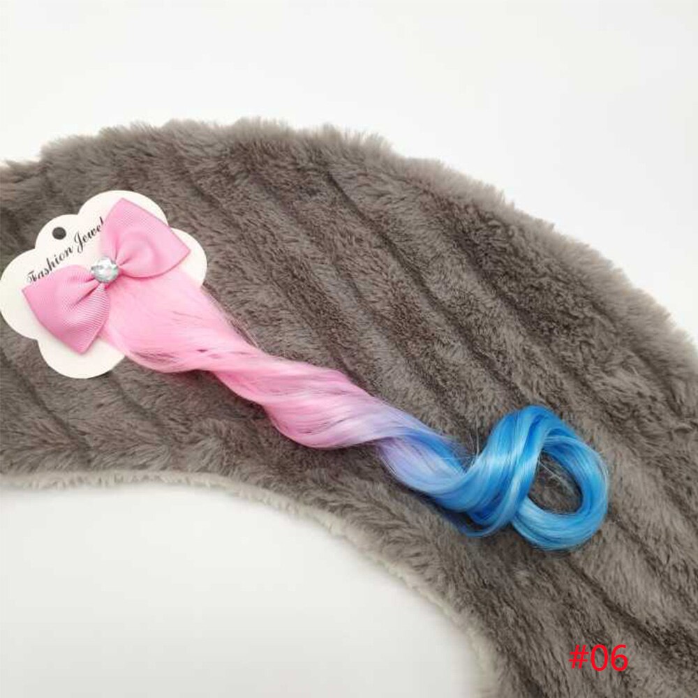 Novo crianças colorido peruca acessórios de cabelo arco cachos grampos de cabelo meninas crianças desempenho peruca hairpins headwear: 06