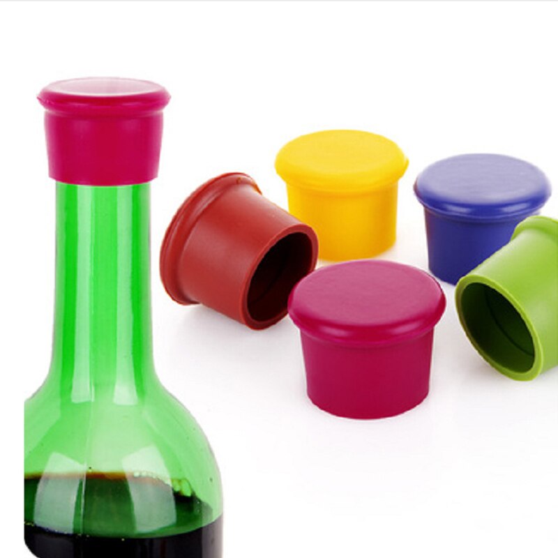 3pcs Silicone Bottle Caps Multicolor Reusable Wine Beer Bottle Caps Drink Saver Sealer Bottle Cover Plug Bar Tools