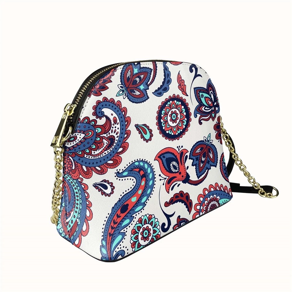 Jackherelook dames crossbody tas met rits en polynesisch hibiscusbloempatroon, prachtige boodschappentassen