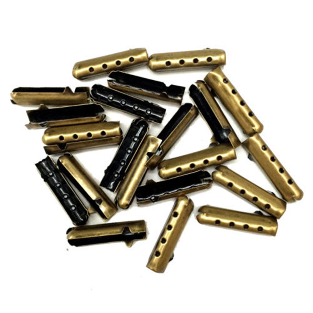 Set van 100 stuks aglets diy schoenveters reparatie schoenveter tips vervanging uiteinde casual kleurrijke kogel staartklem touwklem: Bronzen