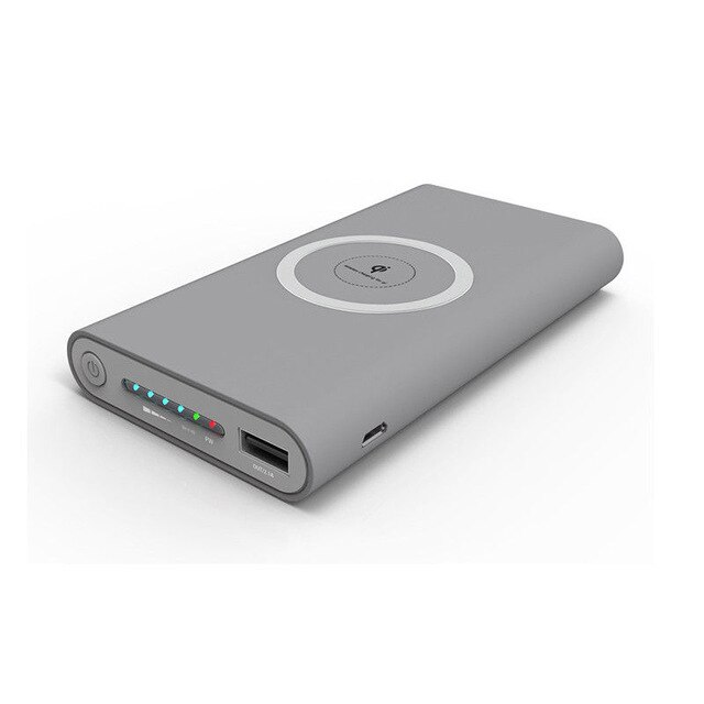 30000Mah Qi Draadloze Power Bank Externe Batterij Draagbare Snelle Oplader Voor Samsung Iphone Xiaomi Mobiele Telefoon Oplader: grey