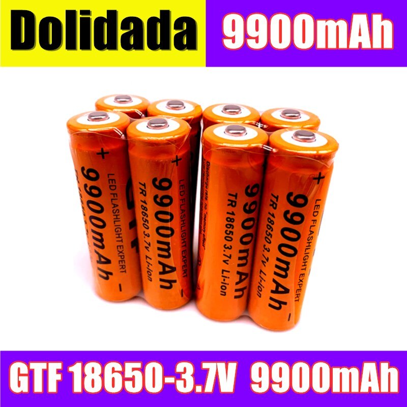 2-10PCS Dolidada TR 18650 battery 3.7V 9900mAh rechargeable battery Li-Ion pour LED flashlight