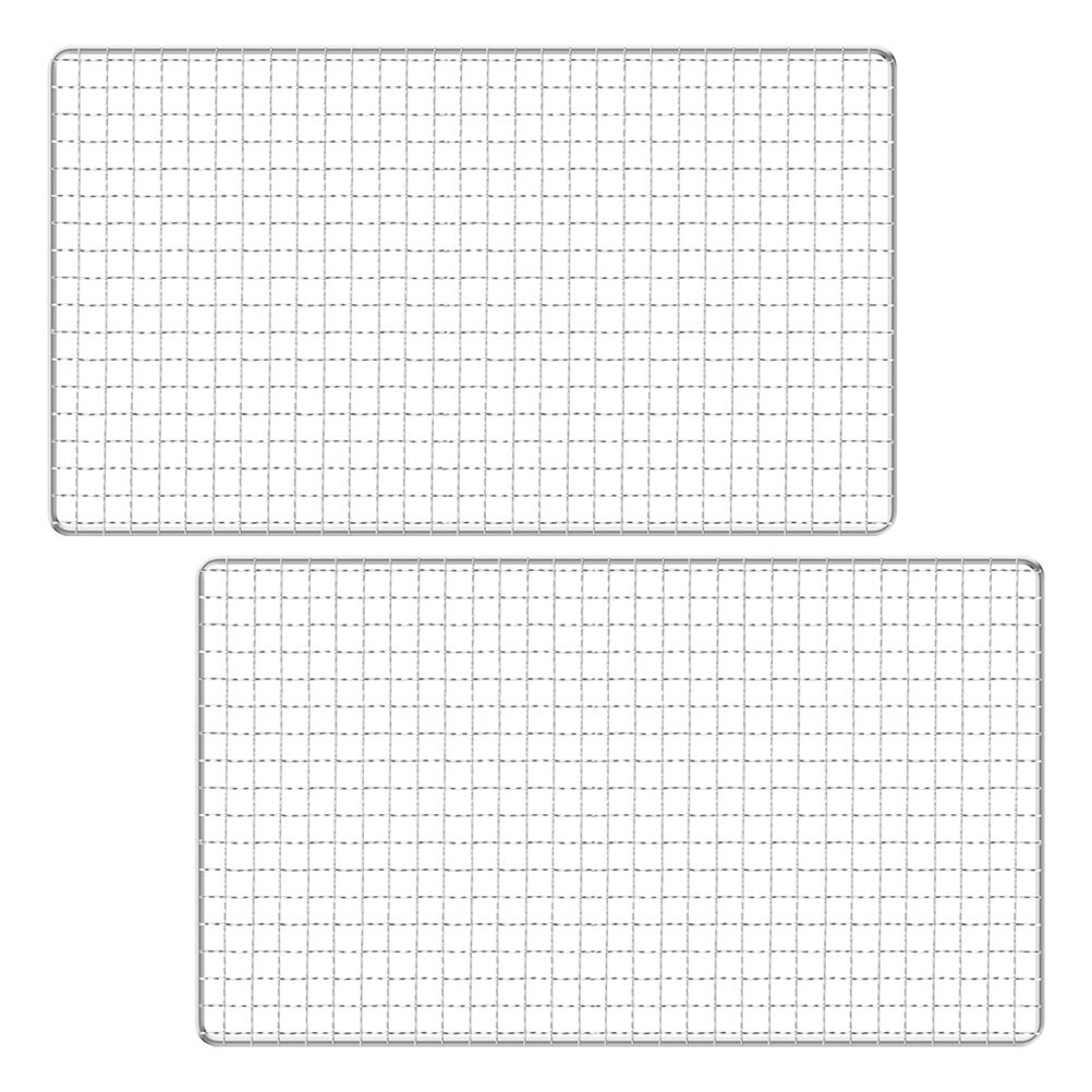 Mallas de alambre multifunción para barbacoa, rejillas de cocina, redes para barbacoa (plateadas), 2 uds.