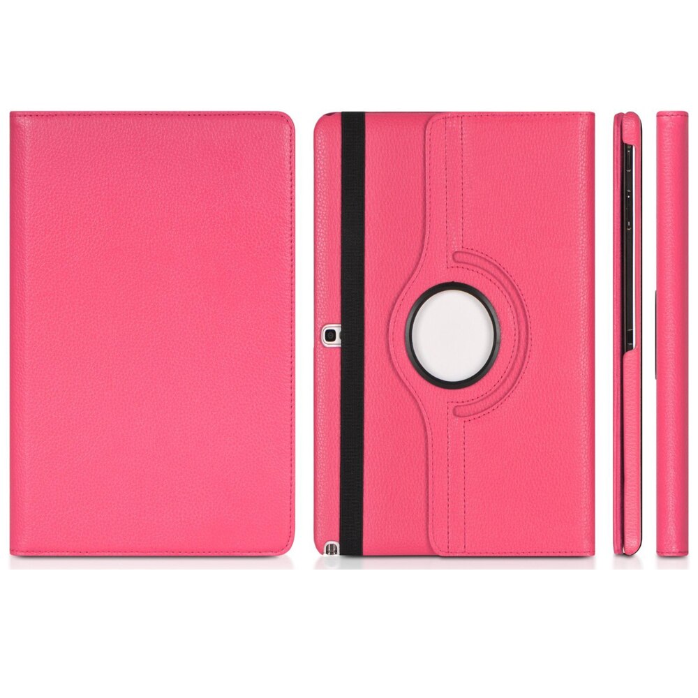 Etui til samsung galaxy tab pro  t520 t525 t521 10.1 note edition 10.1 &quot;  p605 p600 cover folio læder stander smart capa: Rosenrød