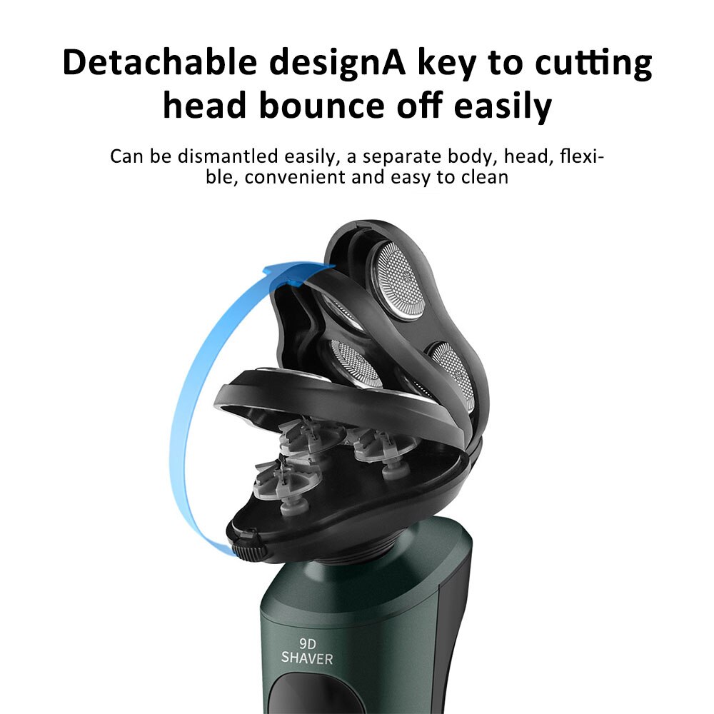 Electric Trimmer Razor for Men Waterproof Electric Shavers Wet &amp; Dry Use Rechargeable Battery Rotary Shavers Machine shaving