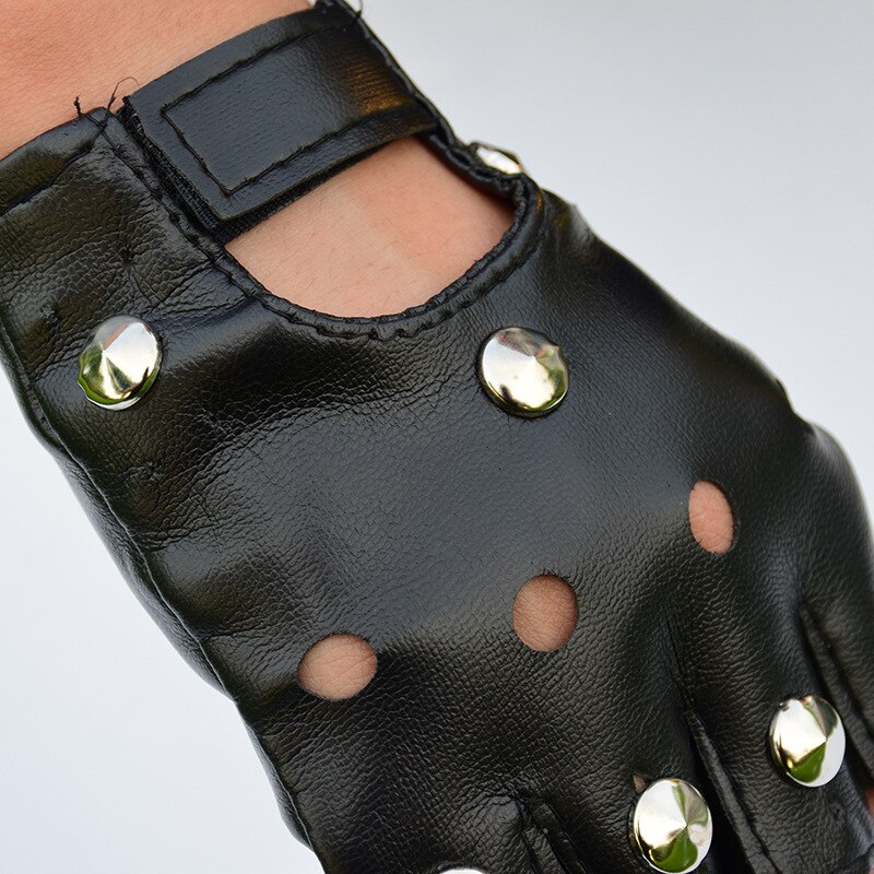 Punk Felsen Disko Polo tanzen niet handschuhe gotisch Party Verein fingerlose halten PVC leder handwear kostümich erwachsene männer frauen handschuhe