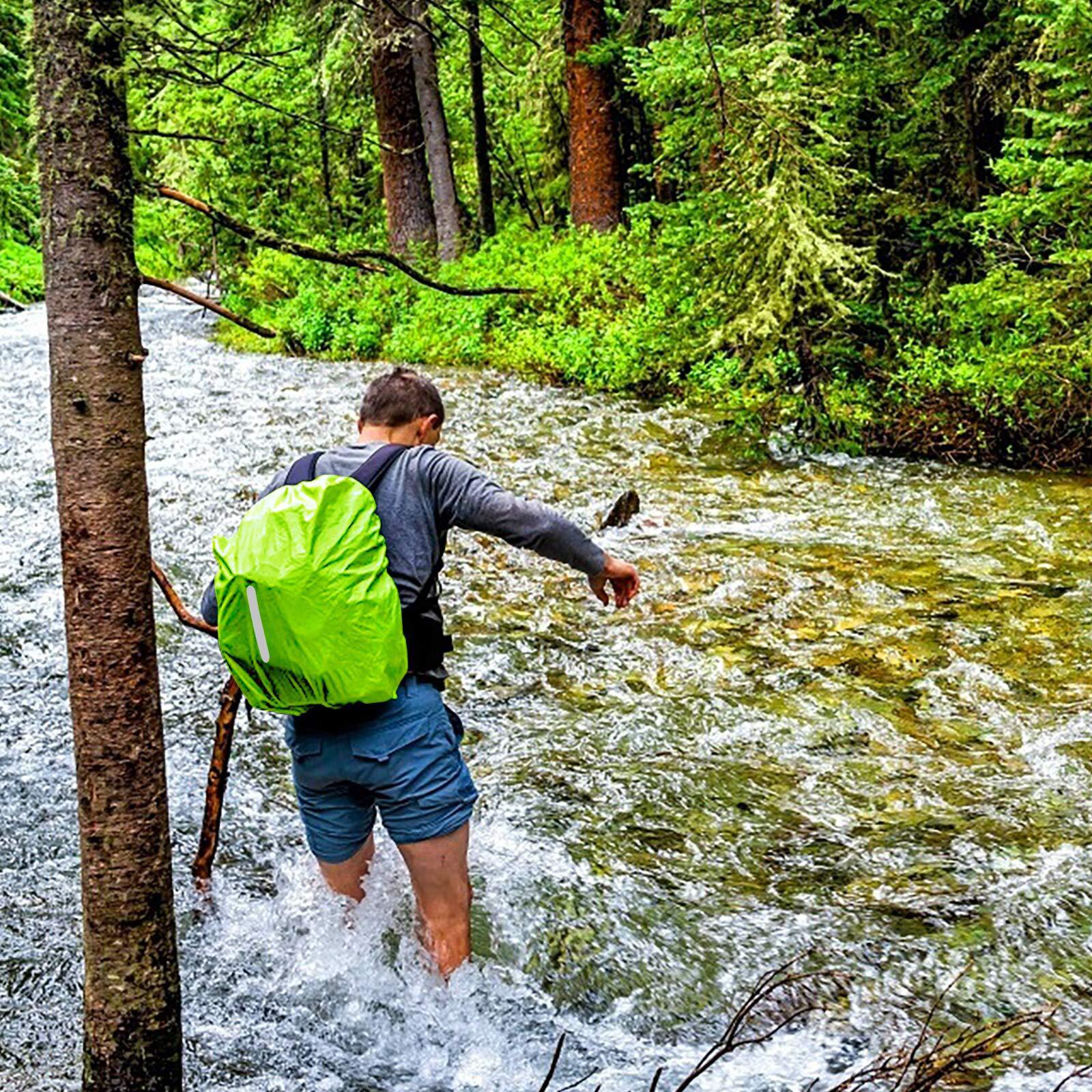 Mochila reflectante impermeable, cubierta de lluvia para deportes al aire libre, ciclismo nocturno, funda ligera de seguridad, bolsa, equipo de Camping y senderismo