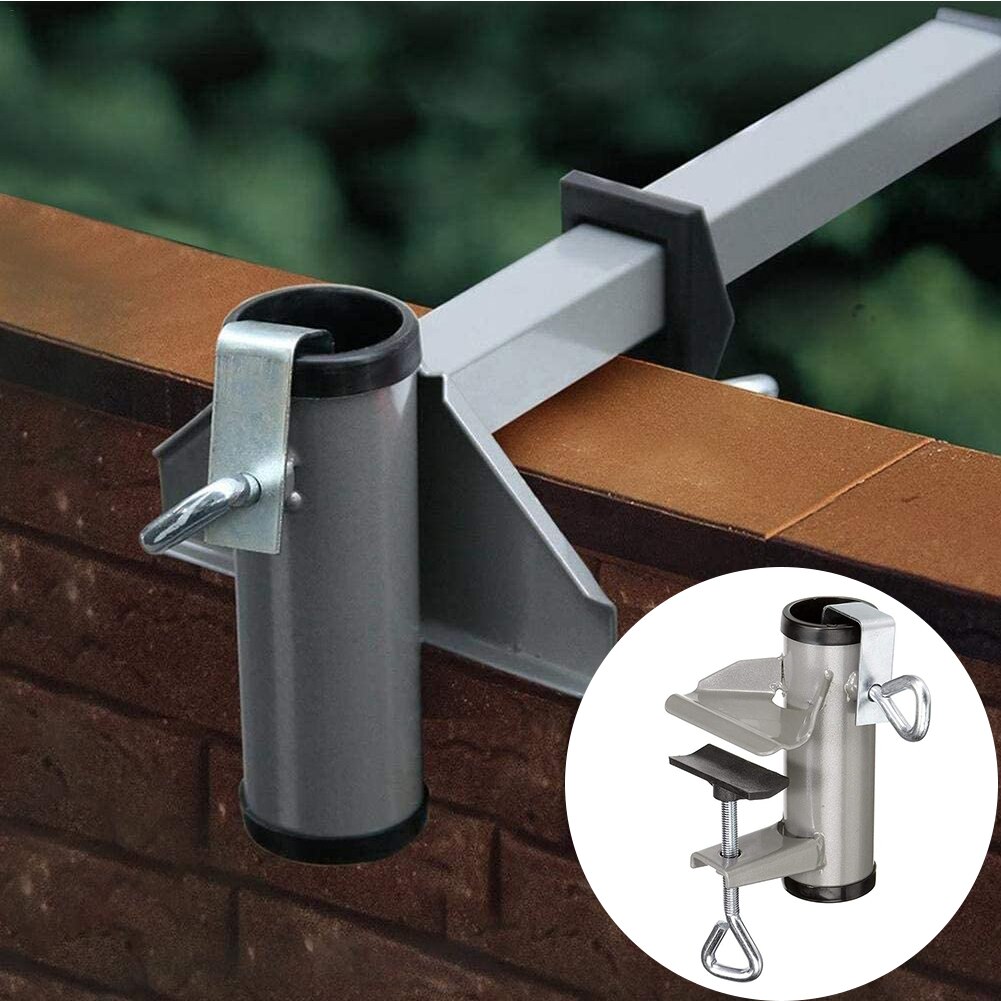 Galvaniseret udendørs terrasse montering strand fiskeri paraply holder klip beslag have gård fast parasol stativ stol klemme