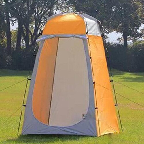 Leichte, Tragbare Camping Dusche Zelt Markise Leinwand Falten Freien Wc Zimmer für Privatsphäbetreffend Zeigt Ändern Kleidung: Gelb grau