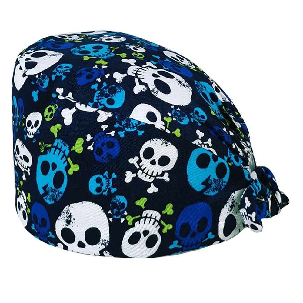 Cartoon animatie print verpleegster petten ademend laboratorium unisex werkmuts schoonheidssalon spa verzorging scrub pet: 22118
