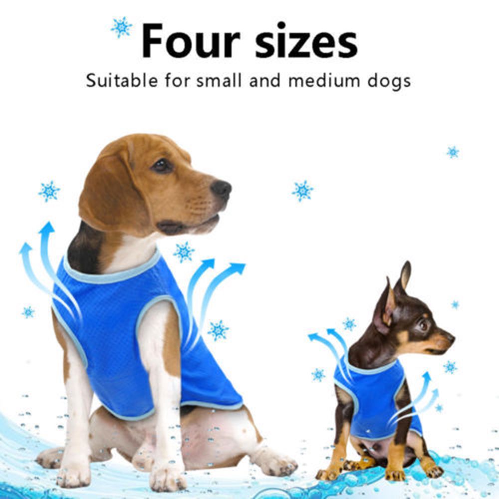 Pet Dogs Summer Cooling Jacket Coat Vest T-shirt Clothes For Dogs Outdoor Walking Pets Heatstroke Coat Clothes Blue