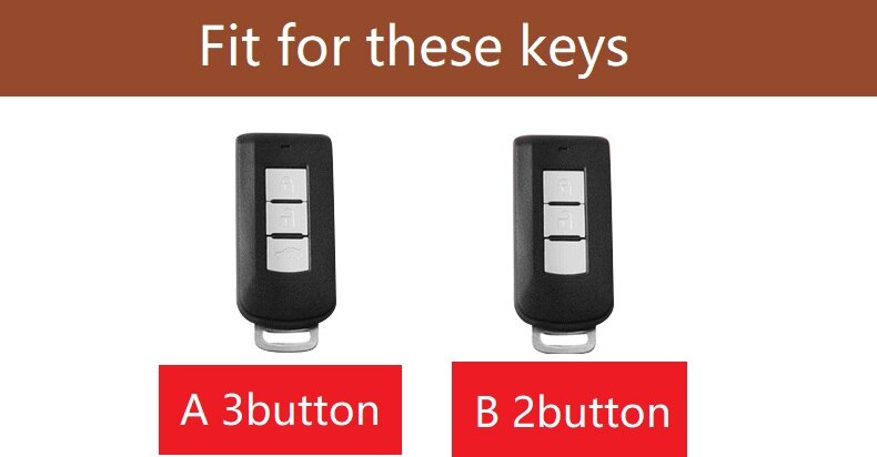 Leather car key case cover keychain For Mitsubishi Outlander Lancer 10 Pajero Sport EX ASX L200 Auto Bag