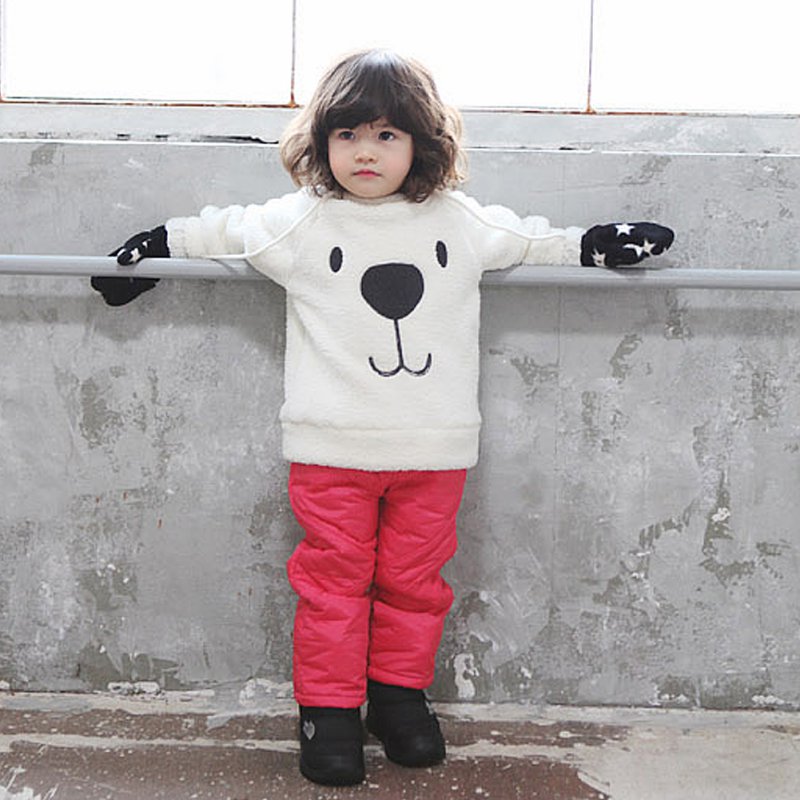 Unikids børn baby tøj drenge piger dejlige bjørn lodne hvide frakke tyk sweater frakke
