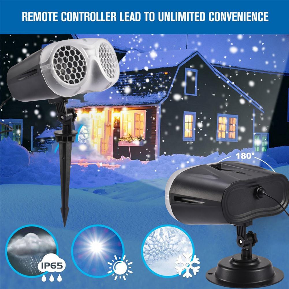 50/60Hz Kerst Projector Licht Waterdichte Afstandsbediening Sneeuwvlok Projectie Lamp Voor Indoor Outdoor Tuin Decoratie