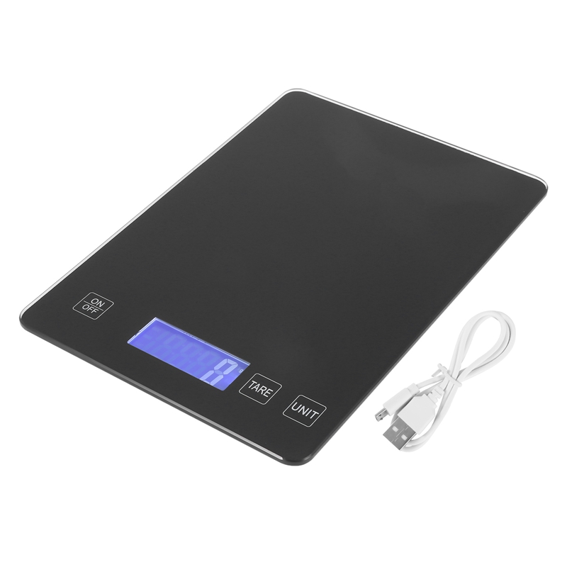 W-15 - Keukenweegschaal digitaal - 1gr tot 15kg - Gehard glas - USB