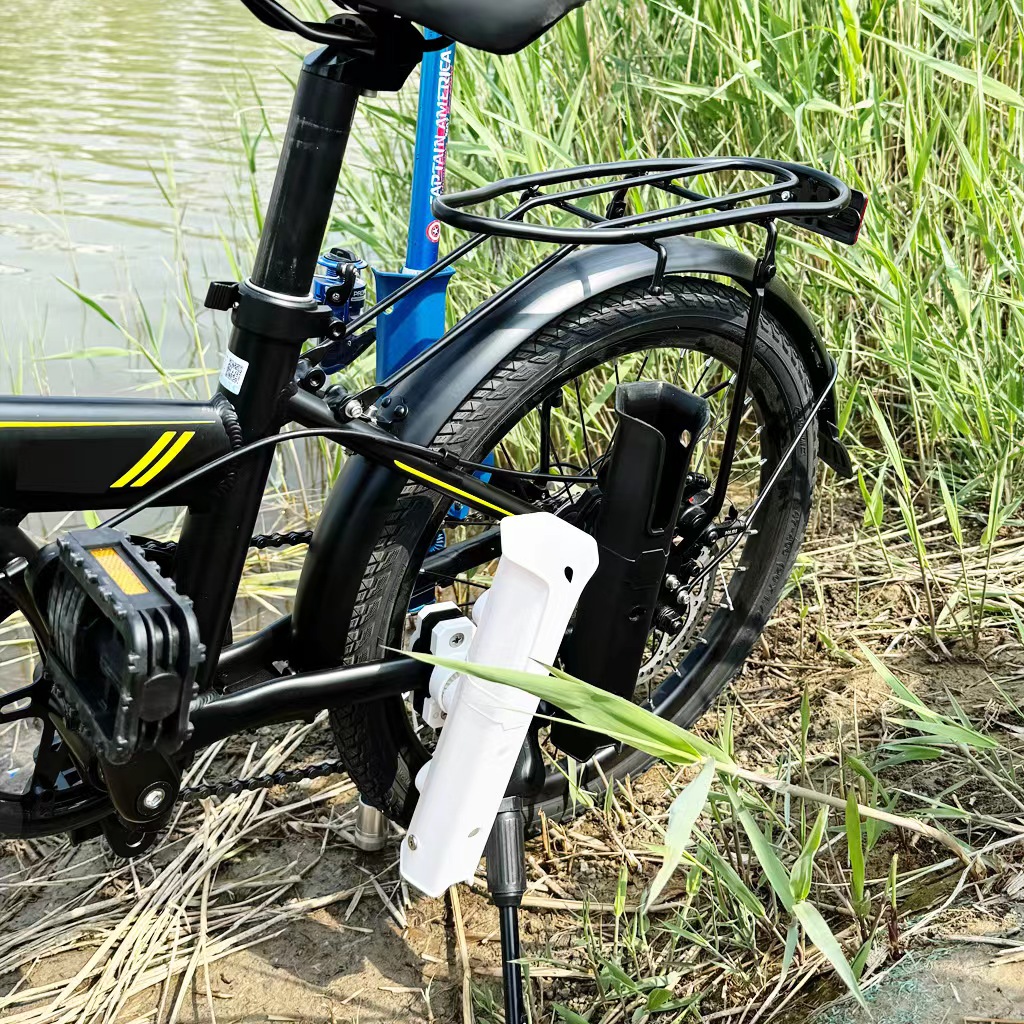 Adjustable Spinning Portable Plastic Fishing Rod Holders Racks Bracket Pole Holders to Bike and ATV Rod Rack for Bicycle Fishing