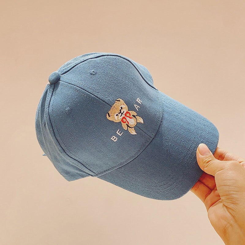 Mignon dessin animé ours enfants casquette de Baseball printemps été bébé garçons filles chapeau en plein air réglable Snapback enfants plage casquette de soleil: blue