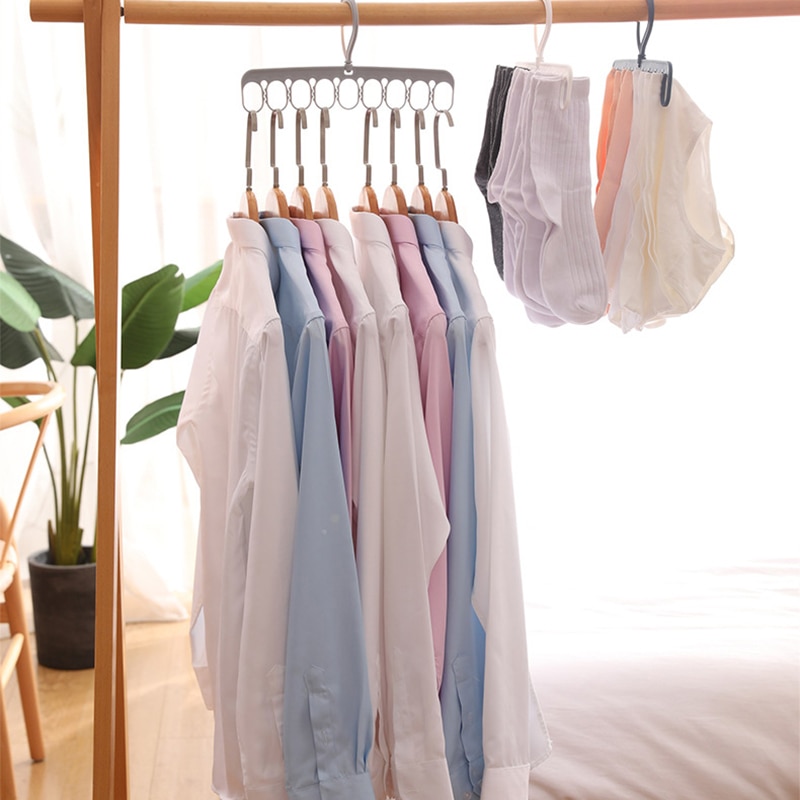1PC Magic Multi-port Clothes Hangers for Clothes Drying Rack Multifunction 9-hole Clothes Rack Drying Hanger Home Storage Hanger