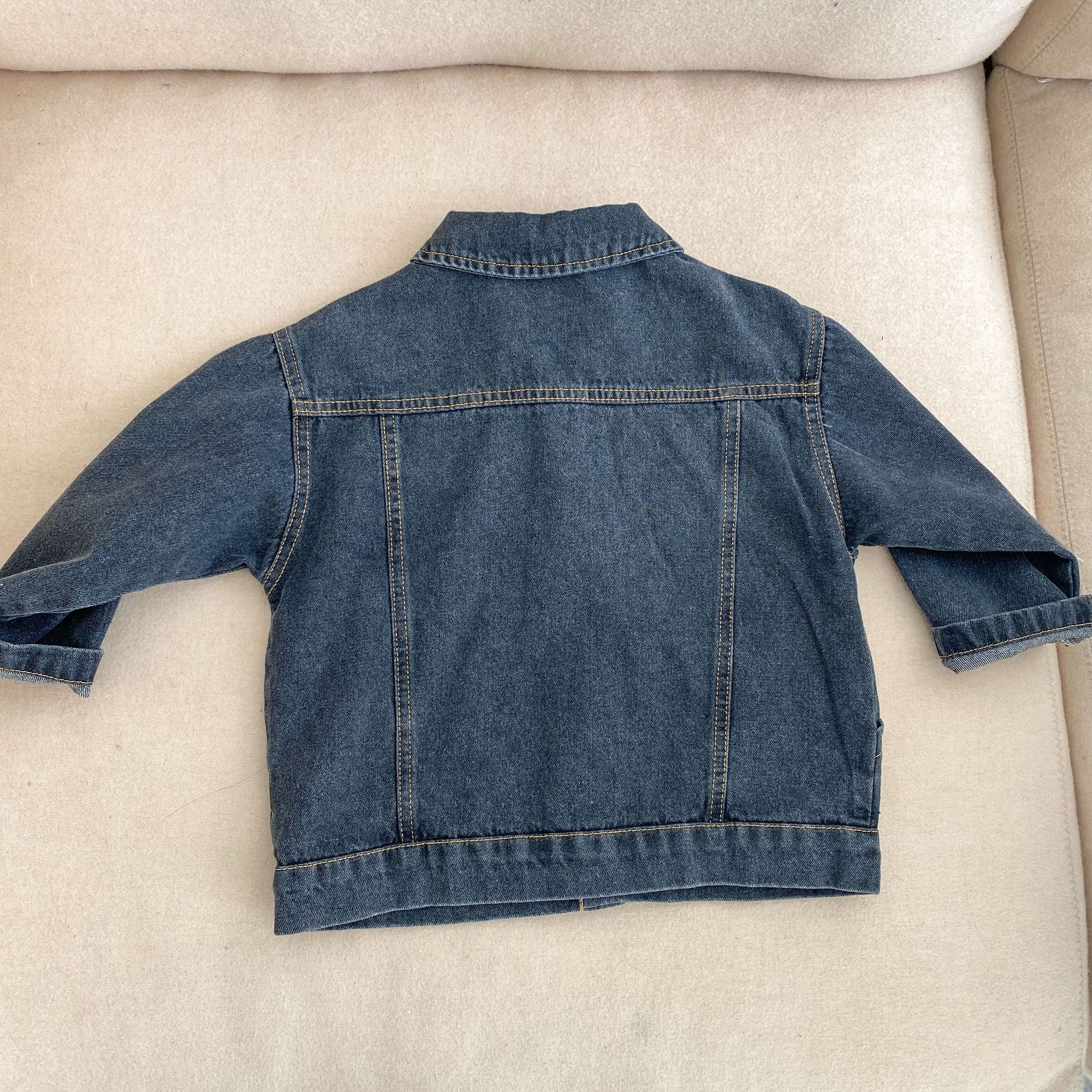9889C giacca di jeans per bambini primavera autunno 2022 cappotto da ragazzo giacca da ragazza allentata Casual 1-7 anni abiti da cappotto per bambini: Black / 110 for 4y