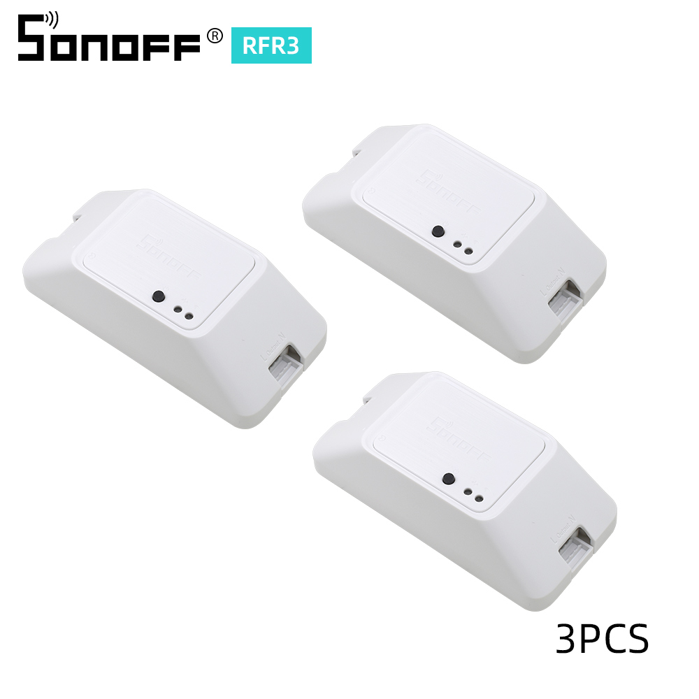 SONOFF RFR3 Smart Switch DIY - WiFi 433MHz Pilot - Kompatybilny z Alexa/Google Home: 3 szt.