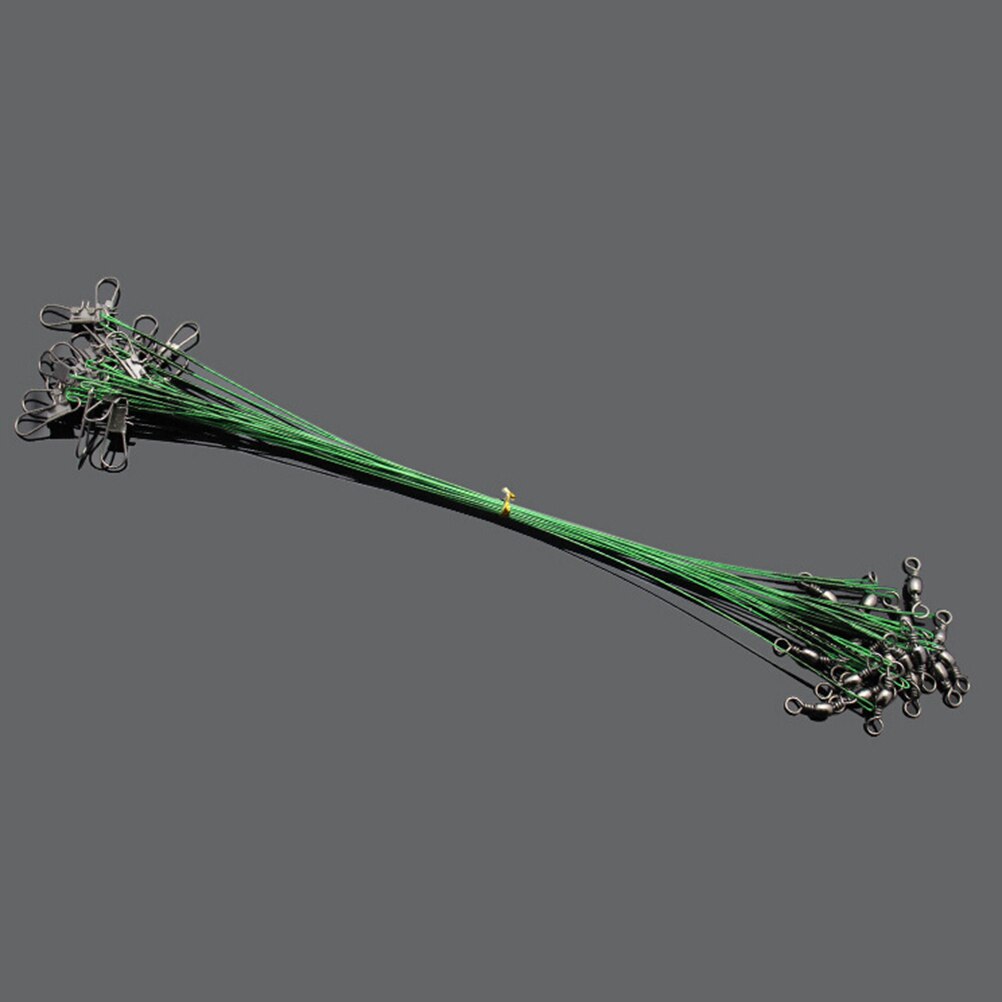 20Pcs Stainless Steel Wire Fishing Lure Trace Wire Leader Swivel Tackle Spinner Anti-bite Steel Fishing Line Sea Fishing Tackle