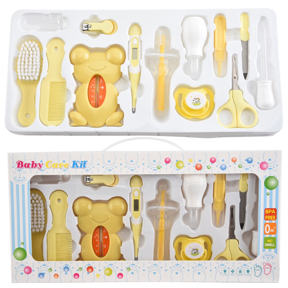 Ensemble de soins de santé pour bébé 13 pièces Kit de toilettage pour enfants: Yellow
