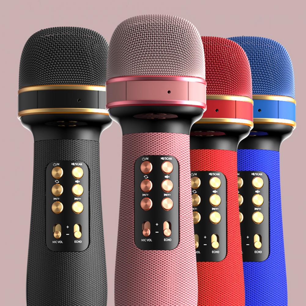 WS-898 Original Bluetooth-compatible Handheld Microphone Karaoke Speaker Party Music Mic for IOS Android Smart TV