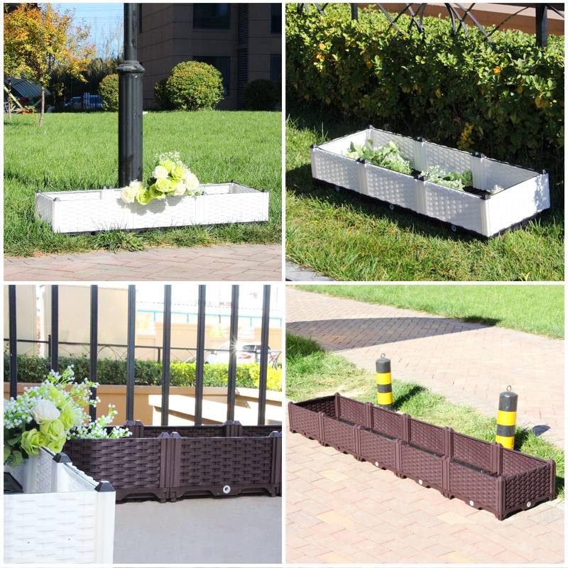 39x39x38CM Balcony Planting Box Gardening Vegetable Flower Planting Raised Garden Bed Outdoor Potted Container Nursery Pots