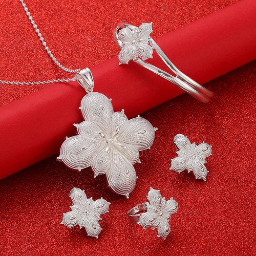 Ethiopische Sets Sieraden Etnische Bridal Wedding Vrouwen Sieraden Set: Silver Plated