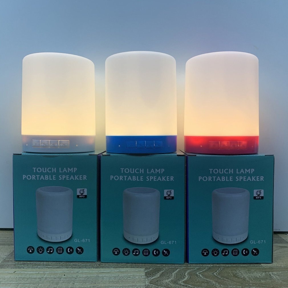 Colorful Night Light Wireless Speaker Portable Wireless Speaker LED Bedside Light Smart Touch Stereo Speaker