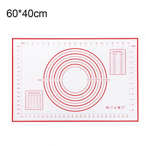 Mjuk silikon non-stick knådning rullande degmatta hög temperaturbeständighet bakplatta bakmatta köksbaktillbehör: 60 x 40cm