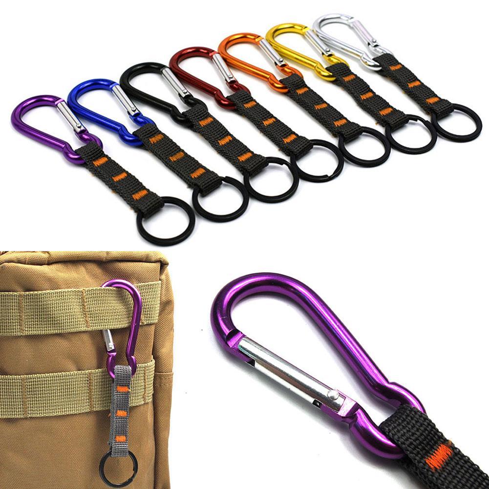 Rygsæk bælte hængende nøglering holder karabinhage klip til sports taske 7 farver spænde krog tre ringe kombination