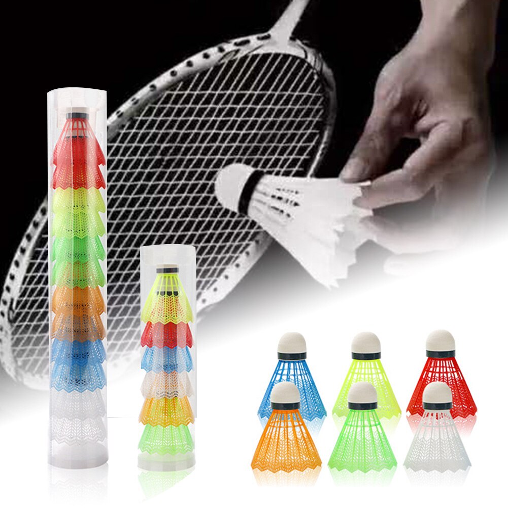 Färgglad fjäderboll badmintonboll bärbar sportträning vuxna gym med låda återanvändbar plast slitstark slitstark