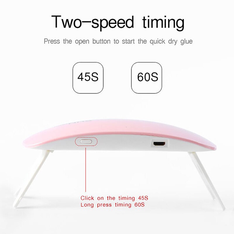 SUN-Mini lámpara de uñas portátil, secador de uñas con Cable USB, 6W, UV LED, para manicura y pedicura, lámpara de curado de Gel UV, herramientas de Arte de uñas para el hogar