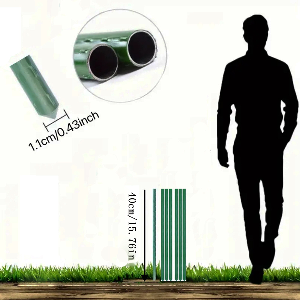 20 stuks tuin kunststof gecoate metalen plant klimpaal ondersteuningsframe, klimpaal aangesloten op de beugel bevestigingsklem Accesso