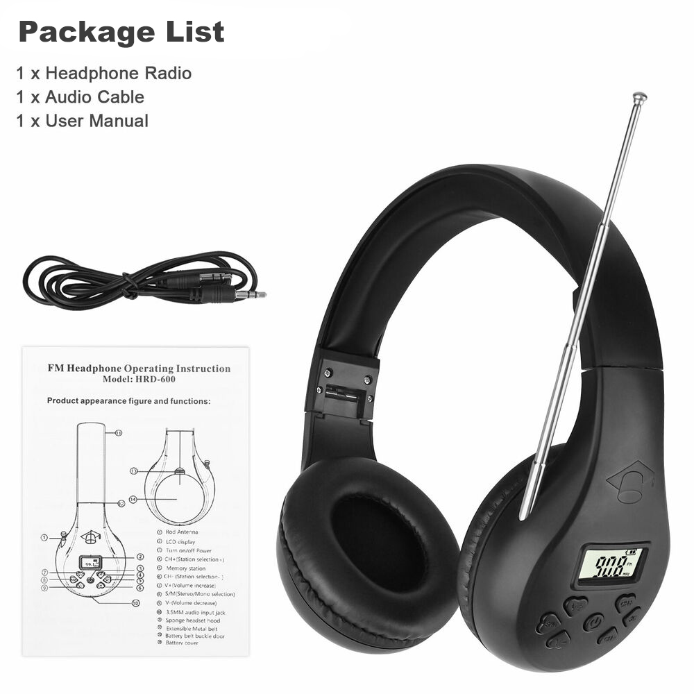 Auriculares estéreo con receptor de Radio FM portátil, cascos con pantalla Digital para conferencias, interpretación simultánea
