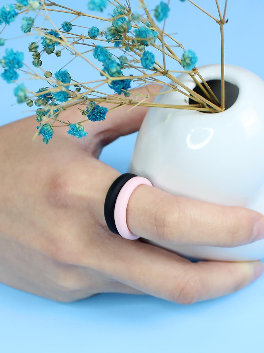 Anillo deportivo de silicona hipotenusa para mujer, 7 colores, bandas de goma para boda, anillos flexibles hipoalergénicos, 1 ud.