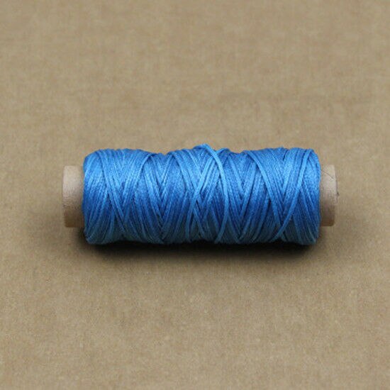 1mm Leather Sewing Flat Waxed Thread Wax String Hand Stitching Craft 50M 150D: Lake blue