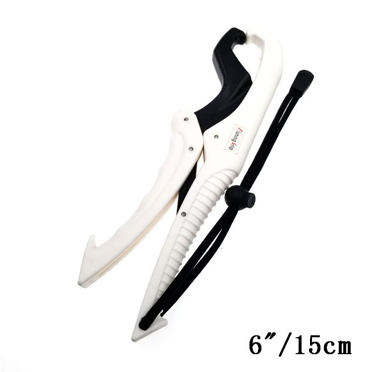 Fish Grabber Plier Controller Practical Fishing Gripper Gear Tool ABS Grip Tackle Holder Fish Clamp with Adjustable Rope: white -6inch