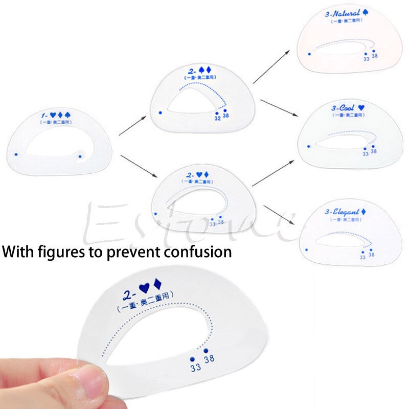 6Pcs Eyeliner Stencil Template Smokey Eye Liner Shadow Make Up Model Shaper Tool Pro