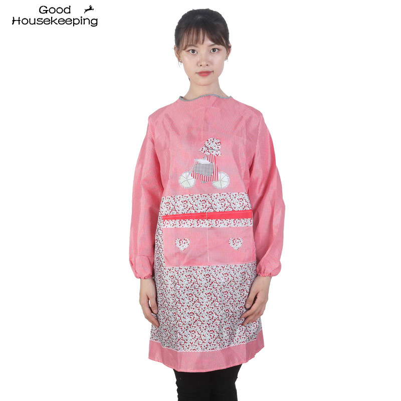 Apron Waterproof And Oil Proof Ogown Long-Sleeved Men And Women Adult Overalls Kitchen Home Service Overalls