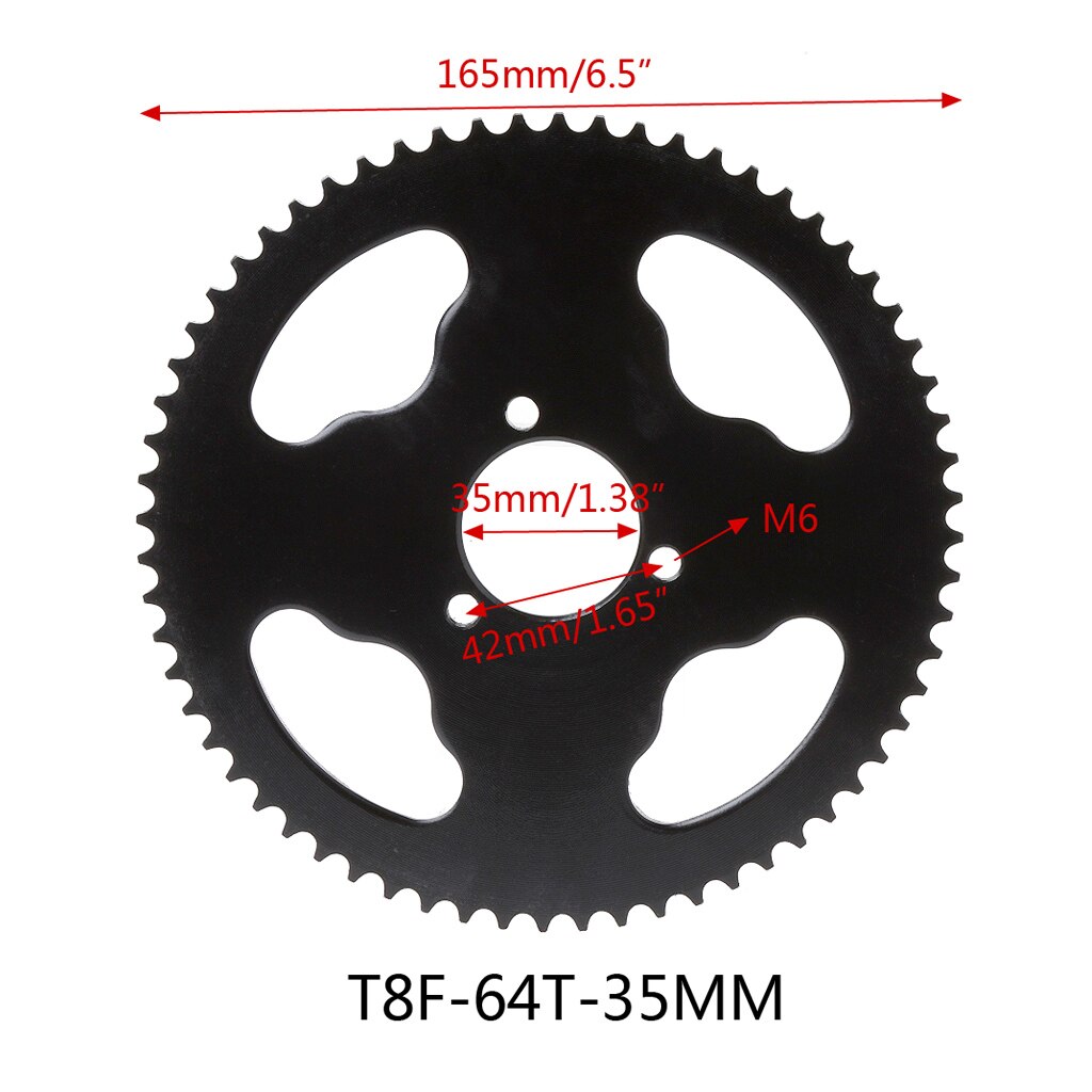 Engranaje de piñón trasero para motocicleta, Agujero interior T8F de 35mm, 54T, 64T, piezas para Moto: 64T