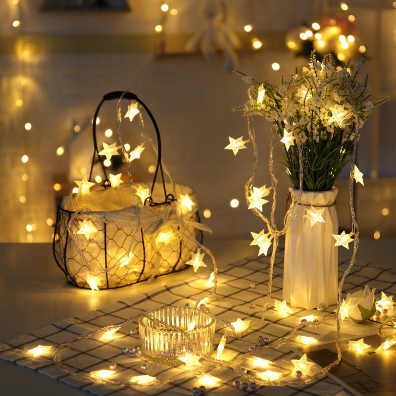 Star-Vormige Kerstverlichting Led String Lights Kerst Decoratie Verlichting Outdoor/Indoor